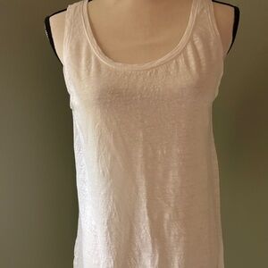 Women’s Eileen Fisher longer length white linen tee